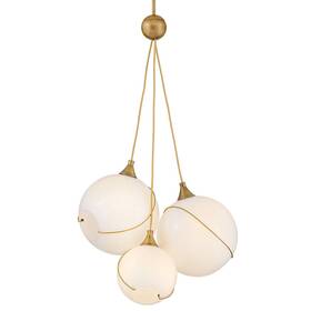 30304hbr-co Hinkley Lighting 30304 Skye 3 Light 18 Inch W Multi Pendant - Heritage Brass /
