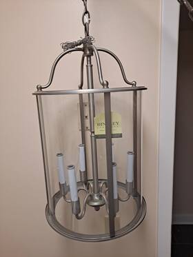 3478pw Hinkley Lighting 6 Light Gentry Foyer Lantern Pewter Euc 10 Ft Chain 120 Inch