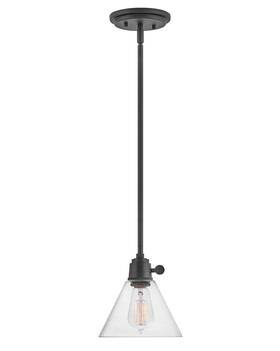 3697bk-cl Hinkley Lighting 3697 Arti 8 Inch W Mini Pendant - Black