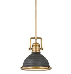 4697hb-dz Hinkley Lighting Keating 1 Light Pendant Heritage Brass/aged Zinc -