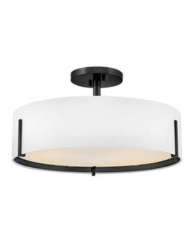 47573bk Hinkley Lighting 47573 Halle 4 Light 20 Inch W Semi-flush Drum Ceiling - Black