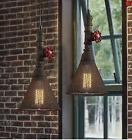 Hl428834 Unbranded Mottled Rust Light Mini Pipe Pendant With Metal Mesh