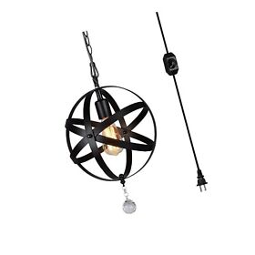 Yl003 Hmvpl Plug-in Industrial Globe Pendant Lights With 16.4ft Hanging Cord