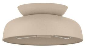 Hd8010a Home Decorator Quarry 12.38 Inch 2-light Creamy White Flush Mount With Metal Shade-used