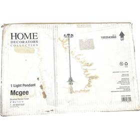 Home Decorators Collection 053392988005 Pendant Light Mcgee Brushed Nickel 8in W X 11.5in H