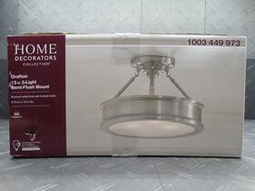 23955 Home Decorators Collection Grafton 3-light Brushed Nickel Semi Flush Mount Ceiling Light
