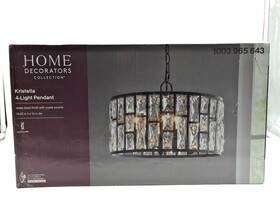 30686-hbb Home Decorators Collection Kristella 4-light Black Crystal Chandelier