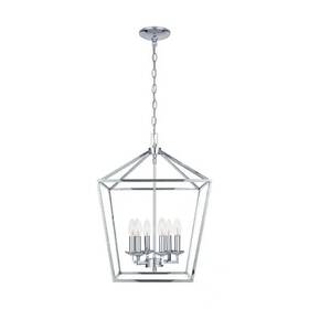 308680510 Home Decorators Collection Weyburn 6-light 16 Inch Polished Chrome Caged Indoor Chandelier