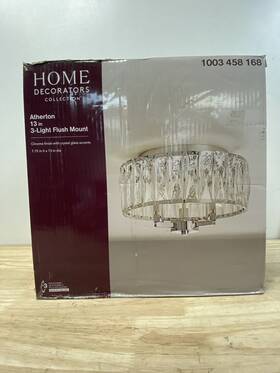 34762-hbu Home Decorators Collection Atherton 3-light Chrome Flush Mount