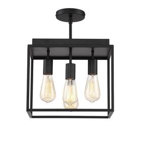 35268-hb Home Decorators Collection Rollins 13 Inch 4-light Black Semi Flush Mount Light