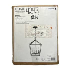 46201-bn Home Decorators Collection Weyburn 4-light Brushed Nickel Caged Farmhouse Chandelier