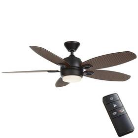 52179 Home Decorators Collection Daniel Island 52 Inch Led Outdoor Ceiling Fan Matte Black Remote