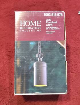 1003 Home Decorators Collection 773546287401 Outdoor Antique Bronze Low Voltage Led Hanging Pendant With Chain