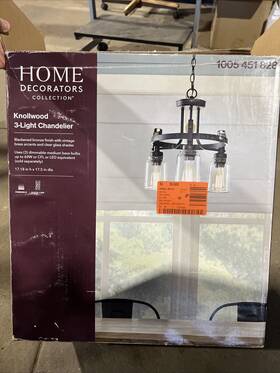 1005451828 Home Decorators Collection 785247244645 Hdc Knollwod 3-light Bronze Farmhouse Chandelier #1005451828 Parts Hardware