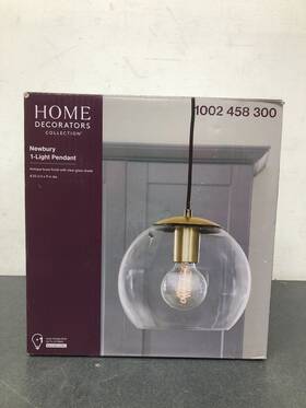 Af42409s Home Decorators Collection 1-light Antique Brass And Glass Mini-pendant