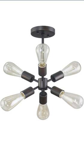 Ds18096 Home Decorators Collection Leonie 6-light Bronze Sputnik Semi-flush Mount