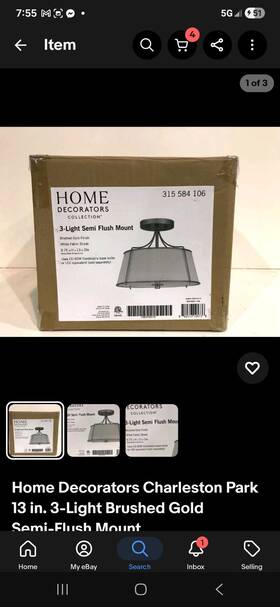 Dshd19547sf Home Decorators Collection Charleston Park 13 Inch 3-light Brushed Gold Semi-flush Mount