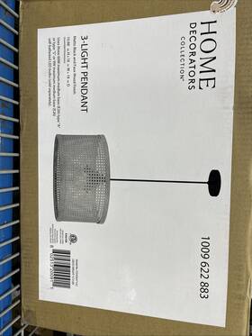 Dshd6471a2 Home Decorators Collection Beau 3-light 60w Matte Black Pendant Light With Natural Wood