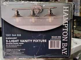 1001 Home Decorators Collection Glenhurst 25 In. 3-light Brushed Nickel Vanity Light