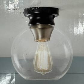 Hb1078-313 Home Decorators Collection Evelyn 8in Modern Bronze Flush Ceiling Globe Light