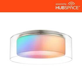 Hb3800-35 Home Decorators Collection Denning 13 Inch Brushed Nickel Smart Voice Controlled Rgb Led Flush Mount
