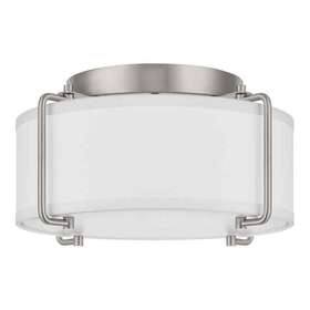 Hd19546f2 Home Decorators Collection Flush Mount Ceiling Light 13 Inch 2-light Brushed Nickel