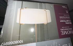 Hd19546p Home Decorators Collection Brookley 4-light Brushed Gold Pendant Light With White Shade