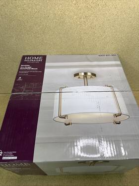 Hd19546sf Home Decorators Collection Brookley 14 Inch 2-light Brushed Gold Semi-flush Mount
