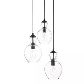 Hd19565p3 Home Decorators Collection Hdc Bakerston 3-light Matte Black Hanging Pendant With Clear Glass Shades