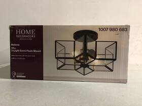 Hdy6423a1 Home Decorators Collection Malena 14.25 Inch 2-light Semi-flush Mount In Matte Bl