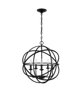 Kb55607 Home Decorators Collection Sarolta Sands 5-light Black Orb Chandelier
