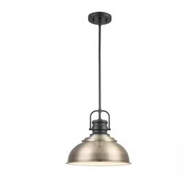 Rs20190724-1-ag Home Decorators Collection Shelston 13 Inch 1-light Antique Gold And Black Farmhouse Pendant Light Fixture