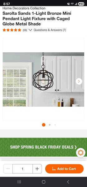 Rs20201020-1bz Home Decorators Collection Sarolta Sands 1-light Bronze Pendant Adjustable