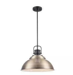 Rs20190724116ag Home Decorators Shelston 16 Inch 1-light Antique Gold And Black Pendant Light