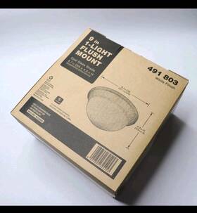 Home Depot 491-803 Flush Mount Ceiling Light 9 Inch Opal Glass Shade White Finish 8.7in Model 491 803