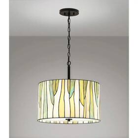 Homeglam 637471036308 Barossa 18 Inch Tiffany 3-light Pendant Lamp-green Green