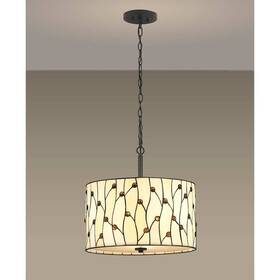 Hg8152pl-nn Homeglam Tiffany Style Ceiling Light Drum Pendant Modern Vines Dining Living Room 18 Inch New