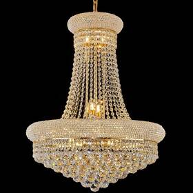 Ch-001 Homeooze 14 - Light Unique Empire Crystal Chandelier With Adjustable Chain For High Ce