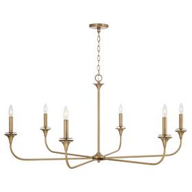 448961ad Homeplace Lighting Presley 6-light Transitional Minimalistic Chandelier 49 Inch Aged Brass