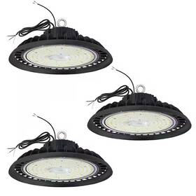 Honbei 744759049377 3-pack 12 Inch 600-watt Equivalent Integrated Led Dimmable Black Ufo High Bay Lig