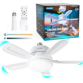 Axw-sfl001 Hoofun 15.7 Inch Socket Fan With Light And Remote 3000k-6500k 1700lm Wireless Screw I