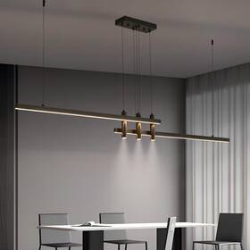 Dt2080 Huashare 83 Inch Modern Black Linear Pendant Lights Kitchen Island Lighting Minimalist Led