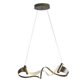 139833-led-stnd-08 Hubbardton Forge Zephyr 39 Inch Wide Led Abstract Chandelier - Burnished Steel