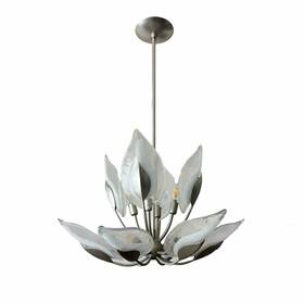 4829-sl Hudson Valley Lighting 29 Inch Blossom 10 Light Leaf Chandelier In Silver