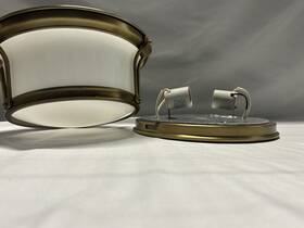 6510-agb Hudson Valley Newport Flush 2 Light Mount Aged Brass -