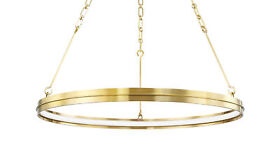 7128-agb Hudson Valley Lighting 7128 Rosendale 28inch.w Led Ring Chandelier Brass