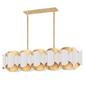 8546-gl Hudson Valley Lighting 8546-gl/wh 8546 Banks 12 Light 46 Inch W Linear Chandelier - White Gold
