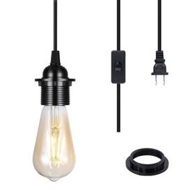 Huibona 729257014058 2pack Plug In Pendant Light 15ft Vintage Hanging Lantern Cord E26/e27 Sock
