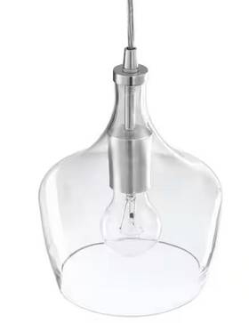Jp122bn Hukoro 1-light Kitchen Island Teardrop Clear Glass Pendant Brushed Nickel Fixtur