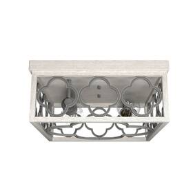 19393 Hunter Gablecrest 13.5 Inch 2-light Fixture French White/concrete Flush Mount